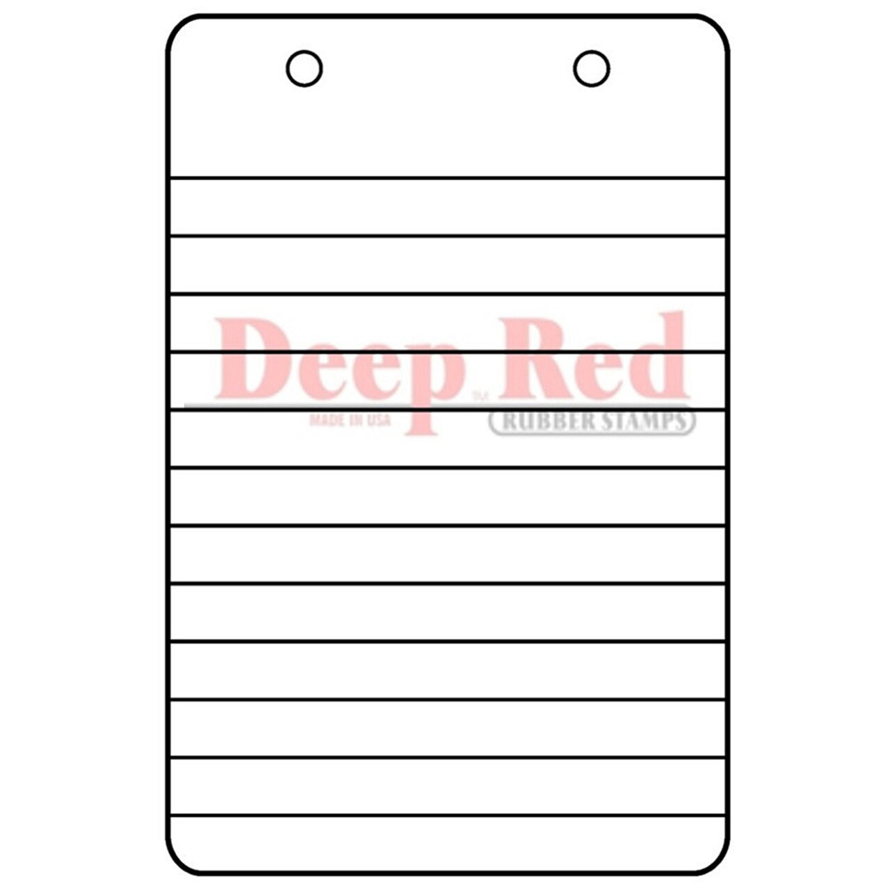 Deep Red Stamps Notebook Steno Paper Rubber Cling Stamp 2 x 3.1 inches